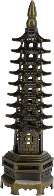 GoolRC WenChang-Turm Desktop-Ornament aus grüner Bronzelegierung, 9 Ebenen, Höhe: 18 cm, Schwarz/Braun - Bild 1