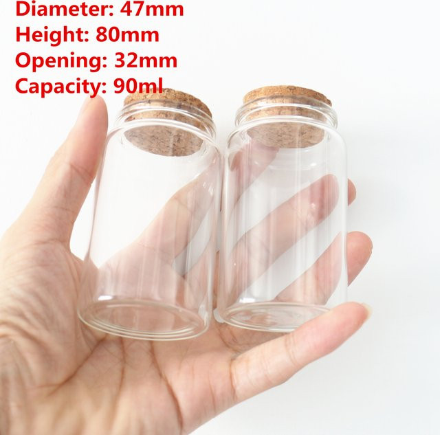 6er Set LYGIL Glasflaschen mit Korken, transparent, 90 ml - Bild 1