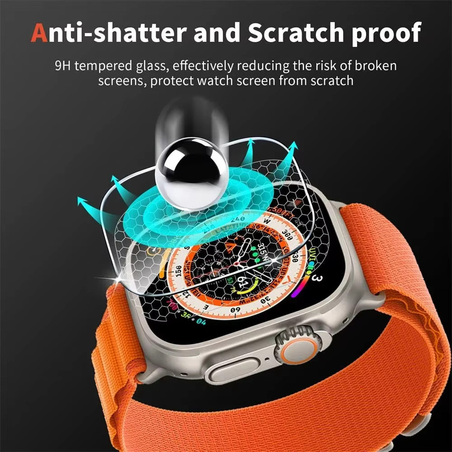 CAOWTAN Displayschutzfolie für Apple Watch Ultra 49 mm, Glas, 5 Stück - Bild 2
