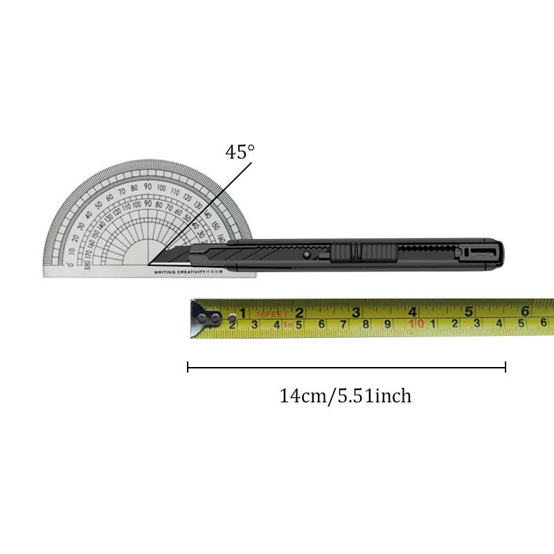 AMR Allzweckmesser aus Aluminiumlegierung in Schwarz mit 18mm Carbonstahl-Snap-Off-Klinge und Bruchschneider - Bild 4