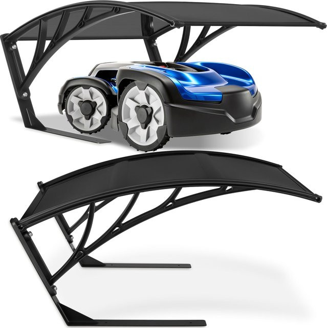 tectake Rasenmäher-Roboter-Garage Domus in Schwarz mit gewölbtem Dach, B/T/H: 81 x 100 x 48 cm - Bild 1