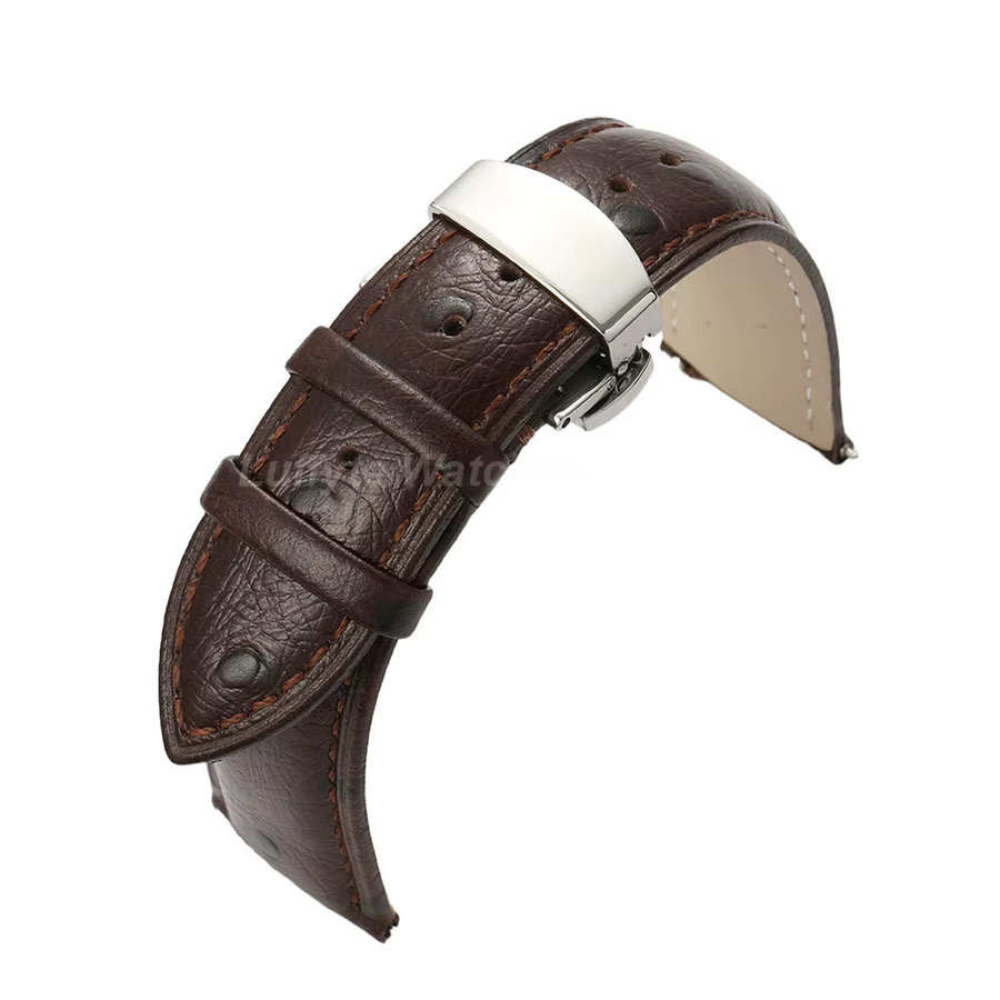 Luffyte Uhrenarmband Leder, Straußenmuster, Unisex, 18 mm, 20 mm, 22 mm - Bild 4