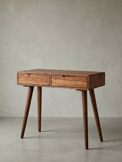 KADIMA DESIGN Konsolentisch aus Massivholz in Braun im Landhausstil, B/T/H: 90 x 36 x 76 cm - Bild 1