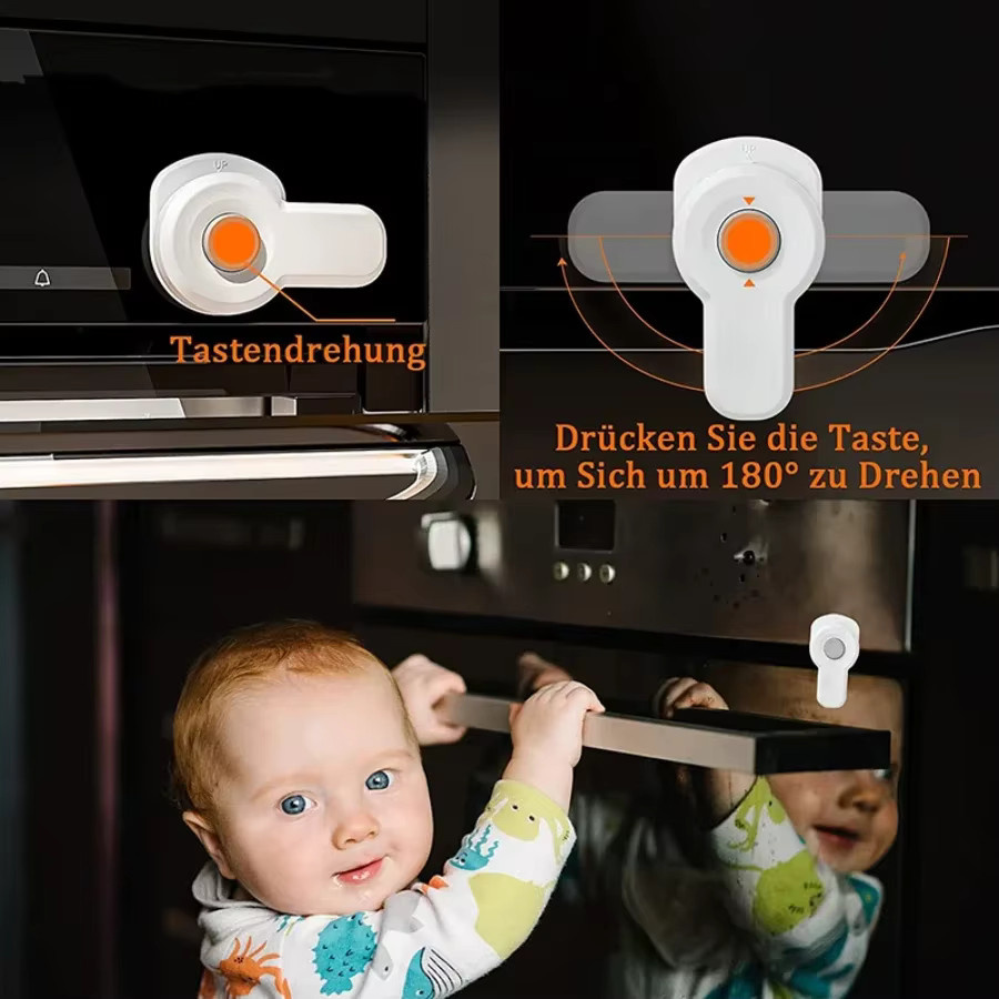 vvocci Kindersicherungen für Zuhause, weiße Kinderschutzschlösser als Ofentürschloss und Mikrowellen-Anti-Öffnungs-Verschluss - Bild 2