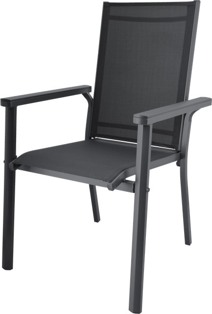 LIVARNO Alu-Stapelsessel Houston, grau, moderner Gartenstuhl aus Aluminium und Kunststoff für Balkon und Terrasse - Bild 1