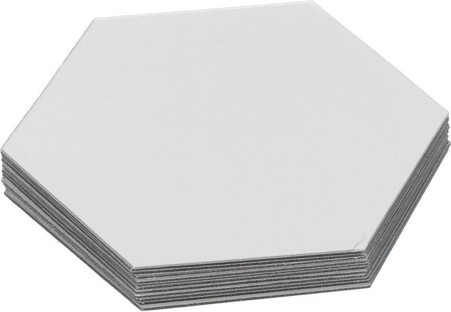 mfySpace Acryl Sechseck Spiegel Set in Silber, Selbstklebende Wandspiegel mit geometrischem Design, Durchmesser: 20 cm - Bild 1