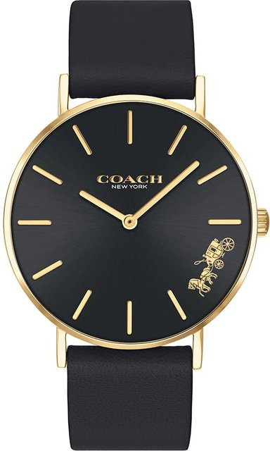 Coach Armbanduhr, Quarz, Schwarz, Leder, 36 mm, Damen - Bild 1