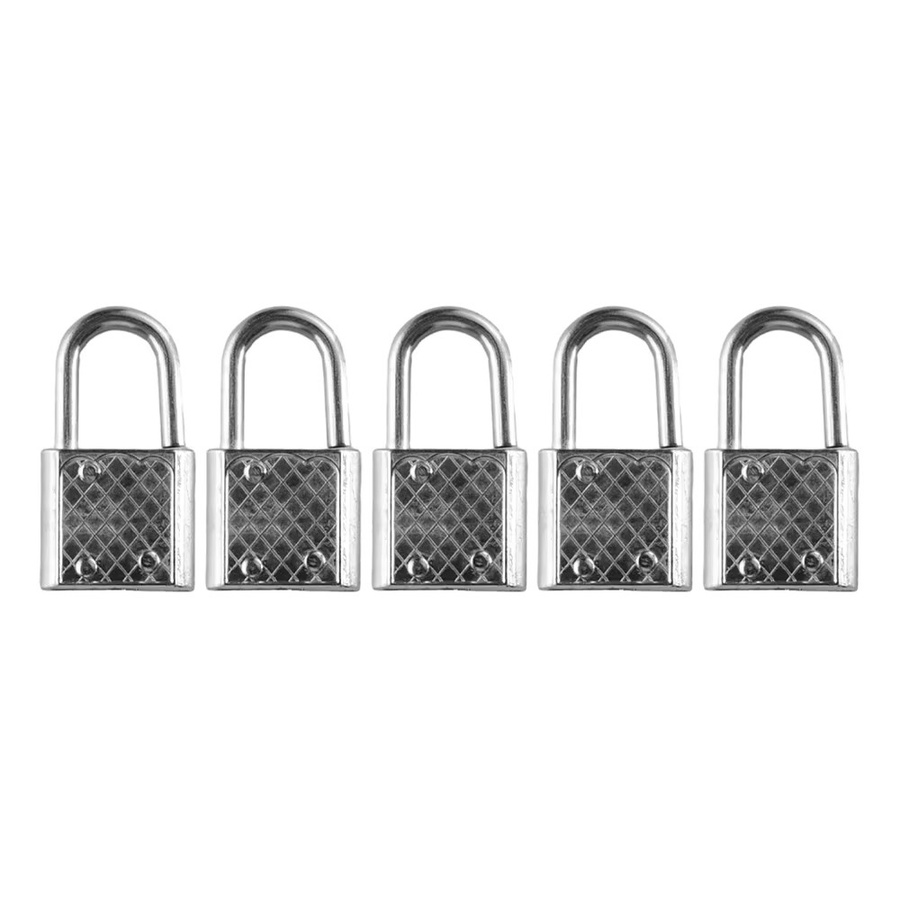 5er-Set Mini-Vorhängeschlösser aus Metall in Silber für Tagebuch, Notizblock und Gepäck, B/H: 32 x 17 mm - Bild 2