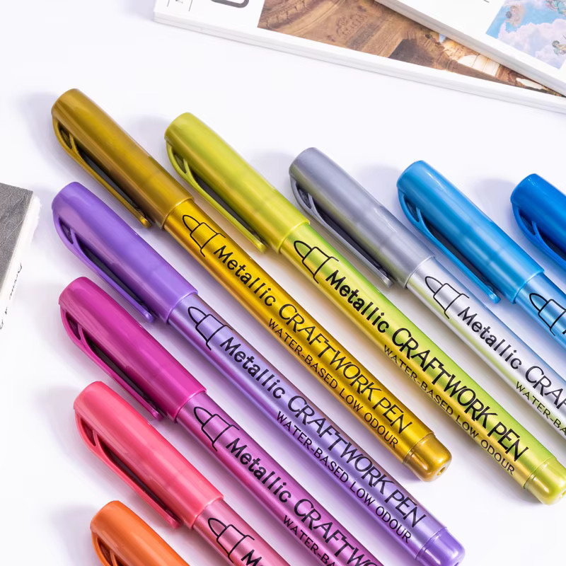 Kolorowys Metallic Marker Stifte Set mit 12 Farben für Felsmalerei, Scrapbooking und DIY-Handwerk - Bild 5