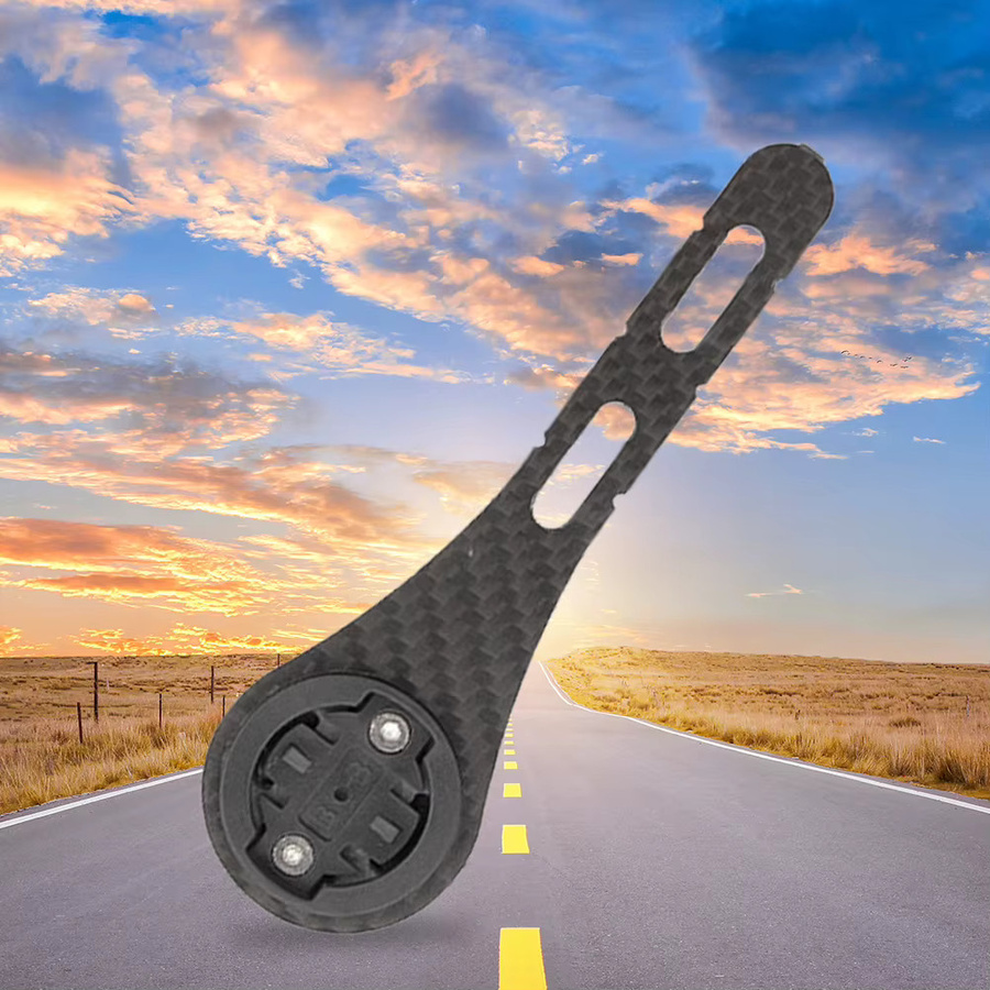 VKTECH Carbon Fiber Fahrrad Lenker Computer Halterung in Schwarz für Garmin, Bryton und Wahoo - Bild 3