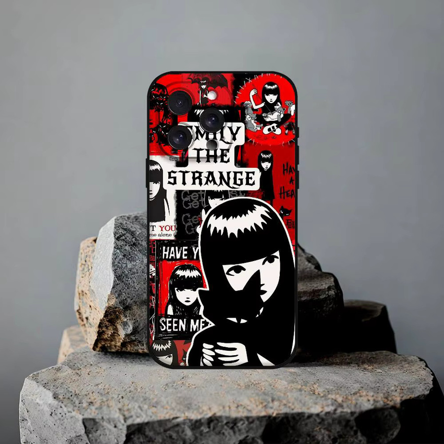 Mesuca E-Emily The Stranges Silikon Handyhülle für iPhone 11 bis iPhone 17 Pro Max in Schwarz und Multicolour - Bild 4