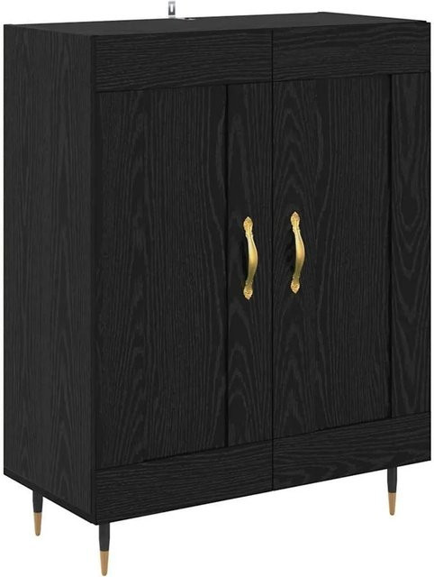 vidaXL Sideboard in Schwarz und Eichen-Optik, modernes Wohnzimmer-Sideboard aus Holzwerkstoff, B/T/H: 69,5 x 34 x 90 cm - Bild 1