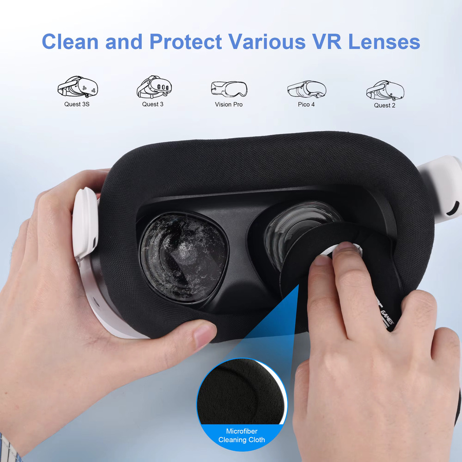 STARTRC Linsenschutz-Set für Meta Quest 3S und Oculus Quest 3S inklusive weicher Abdeckung und Brillenabstandshalter mit Blaulichtfilter sowie Kompatibilität mit Quest 2 - Bild 4