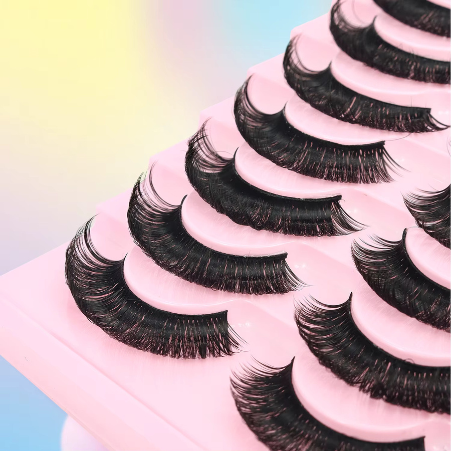 JIYOONJI Falsche Wimpern, Super Mirror D Curly, 10 Paar, Unisex - Bild 6