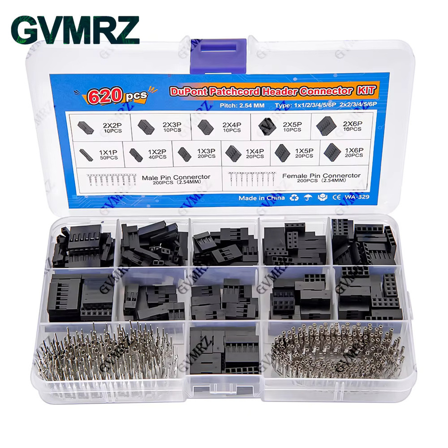 DuPont Header Connector Kit 620 Stück, 2,54mm Männlich und Weiblich Pin für Elektronik DIY Projekte, Schwarz - Bild 3