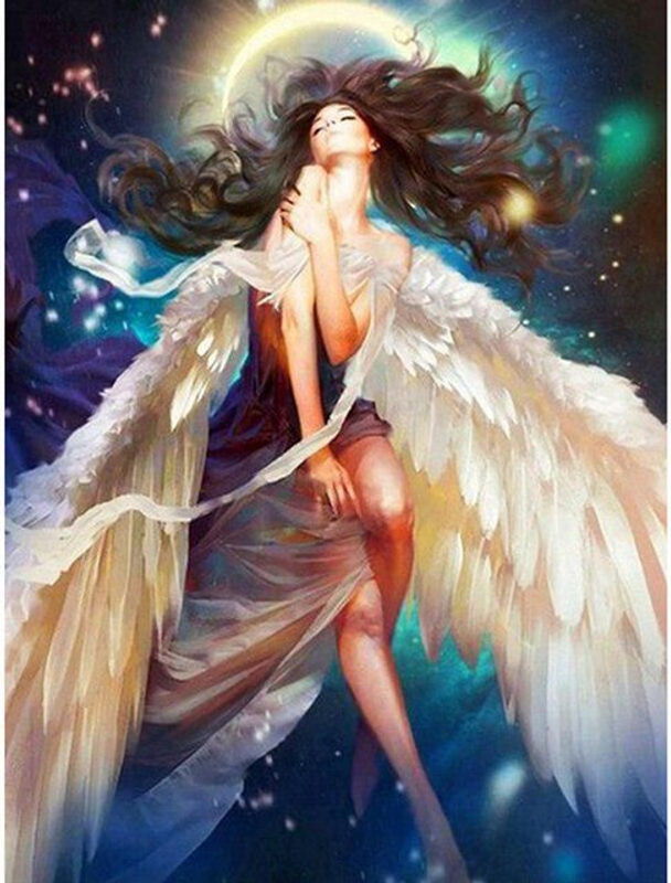 FIYO Diamond Painting Set Prinzessin Fantasie Fee 5D Kreuzstich mit Kristallsteinen, Mehrfarbig, B x H: 20 x 30 cm - Bild 1