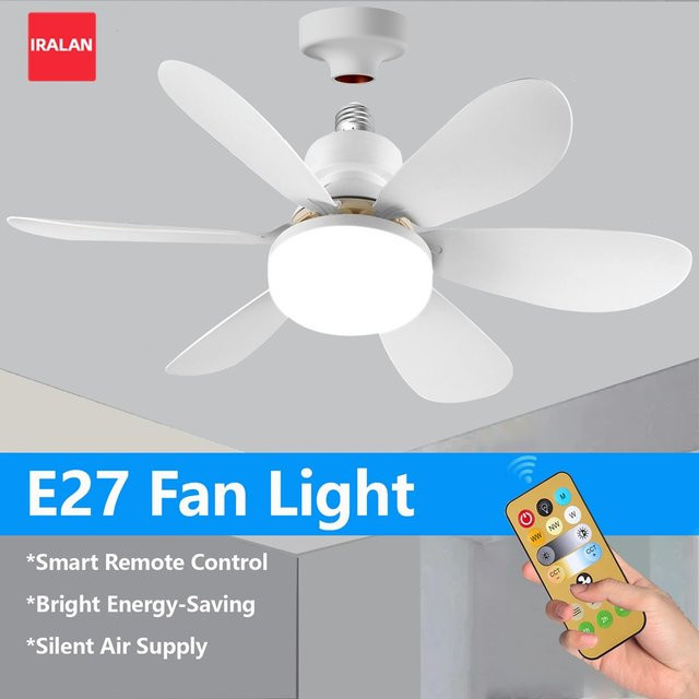 IRALAN Deckenventilator mit Licht und Fernbedienung in Weiß, 6 Flügel, leiser Ventilator mit Timer und 3 Geschwindigkeiten - Bild 1