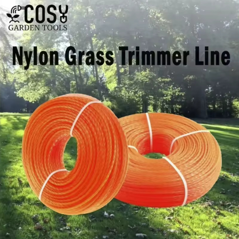 COSY GARDEN TOOLS Rasentrimmer Faden Spule aus Nylon in Orange, 100m Rolle für Rasenmäher Zubehör - Bild 1