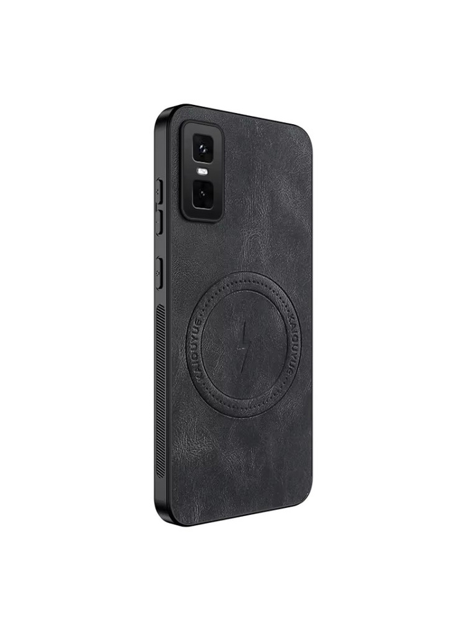 Infinix GT30 Pro Luxus Kunstleder Bumper Case in Braun mit magnetischer kabelloser Ladefunktion und Stoßfestem Schutz - Bild 3