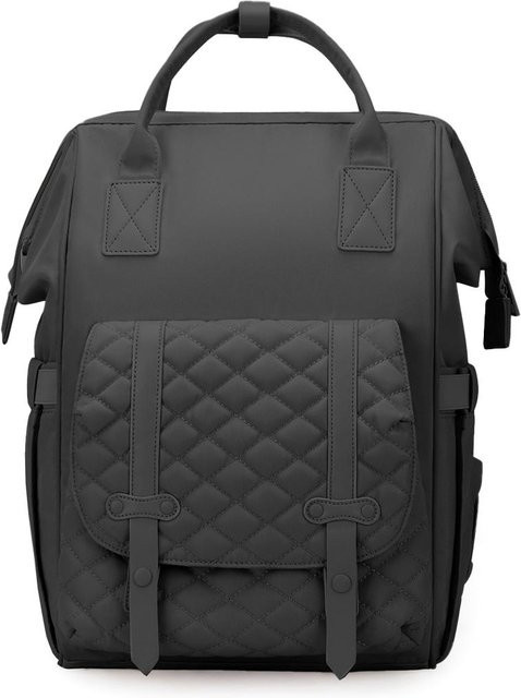 Wasserdichter Windeltaschen Rucksack in Anthrazit für Mamas und Papas, multifunktionale Mutterschaftstasche, B/H/T: 43 x 43 x 16 cm - Bild 1