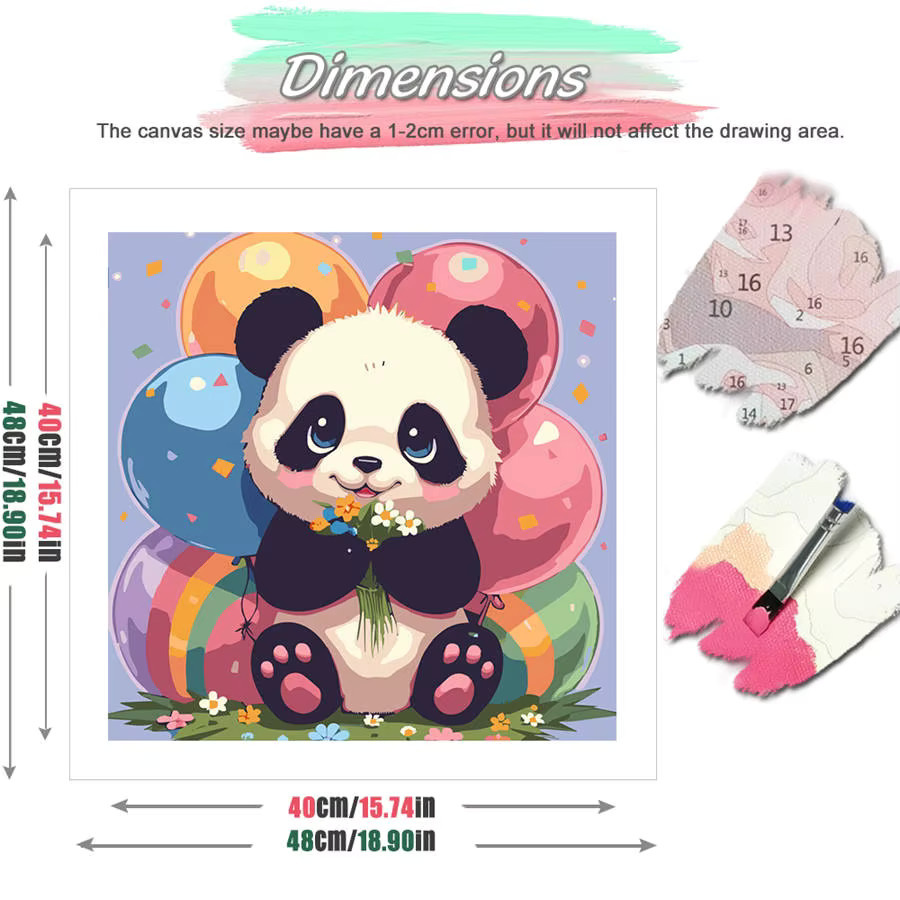 HUACAN Malen nach Zahlen, Panda, Kits, DIY, Ölzeichnung, Tiere - Bild 2