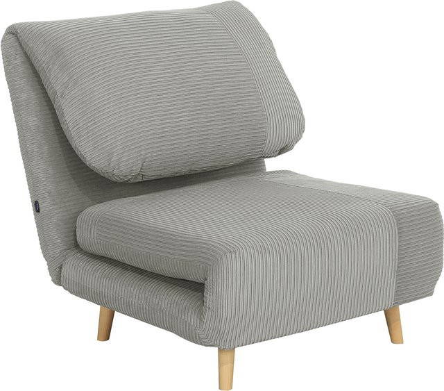 HOMCOM 2-in-1 Schlafsofa und Schlafsessel in Cord-Optik, verstellbares Gästebett für Wohnzimmer und Schlafzimmer, Grau, B/T/H: 82 x 89 x 83 cm - Bild 1