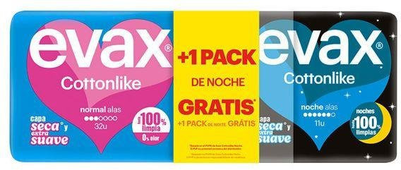 Evax Cottonlike Binden, Tag 32 Stück, Nacht 11 Stück, mit Flügeln - Bild 1
