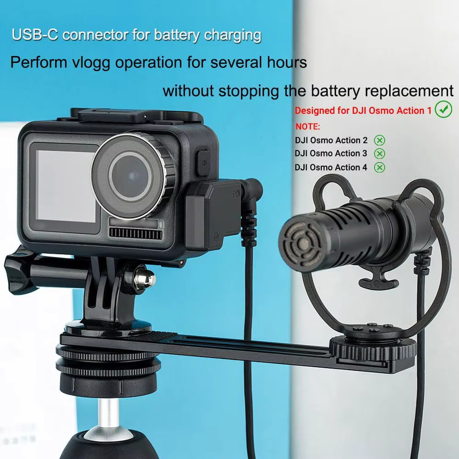 JJC USB-C auf 3,5-mm-Mikrofonadapter für DJI Osmo Action 1, Audio-Adapter in Schwarz - Bild 5