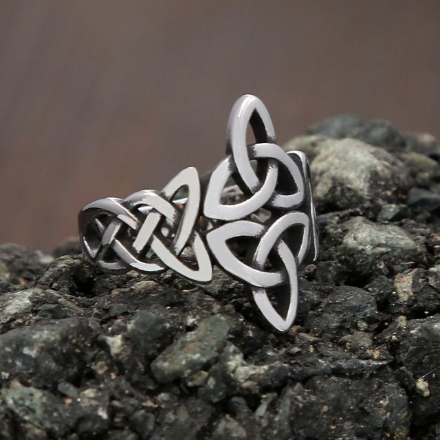 NORTHMAN Ring, Viking Celtics Knoten, Edelstahl, Silber, Unisex - Bild 1