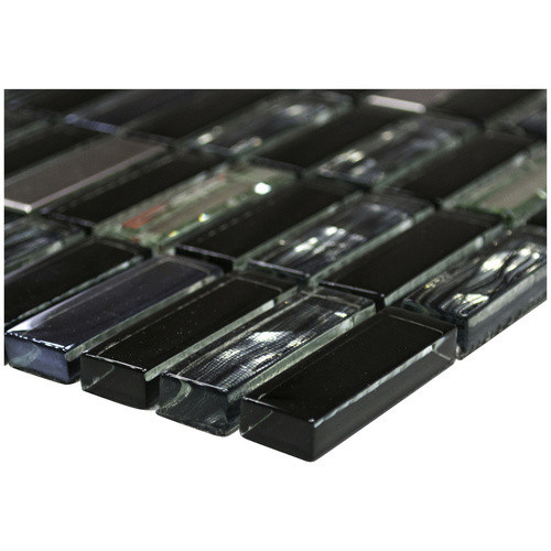 HuH Mosaikfliese Diamond aus Glas in Schwarz als Wandbelag, B/H: 30,4 x 29,8 cm - Bild 2