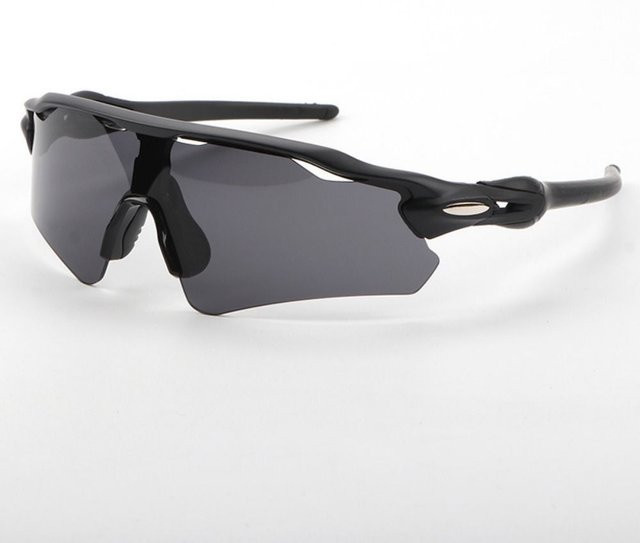 Fahrradsonnenbrille, Vollrand, Kunststoff, Schwarz, polarisiert - Bild 1