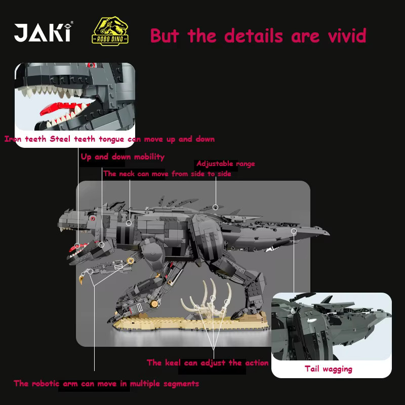 JAKI Jurassic Park Dinosaurier mechanische Tyrannosaurus, Bausteine - Bild 2