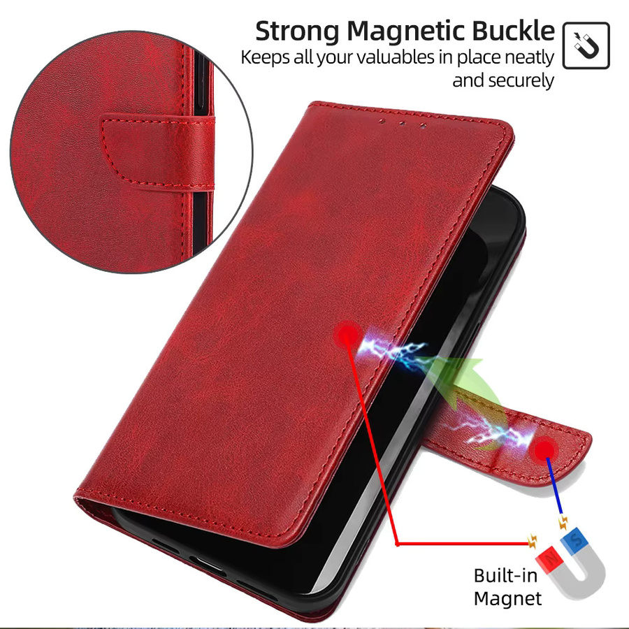 Motorola Business Leder Handyhülle mit Magnetischer Brieftasche für Moto g54 g84 g14 g100 g73 g53j g53y g53 g23 g13 g72 g62 g52j in Blau und Rot - Bild 5