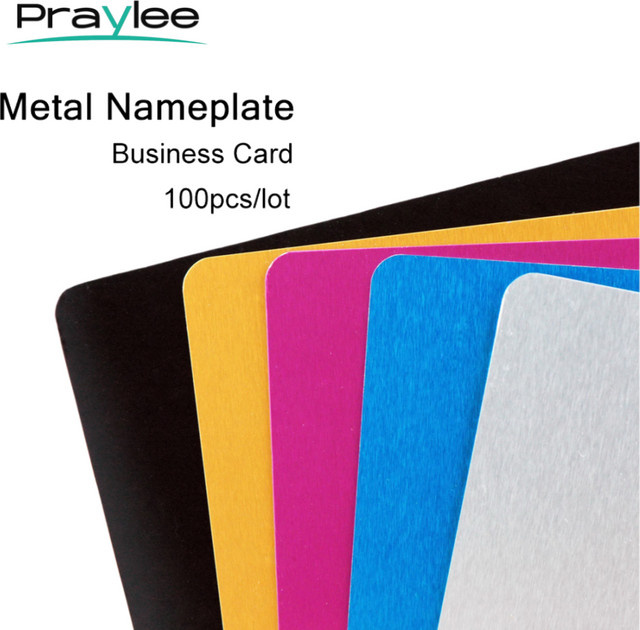 100 Stück praylee Visitenkarten aus Aluminiumlegierung als Gravur-Rohlinge für DIY Lasermarkierung in Silber und Multicolour - Bild 1