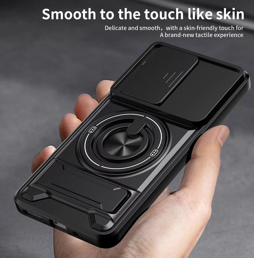 Magnetische Handyhülle für Motorola Moto G-Serie mit Slide-Kamera-Schutz und Standfunktion in Schwarz oder Rot - Bild 4