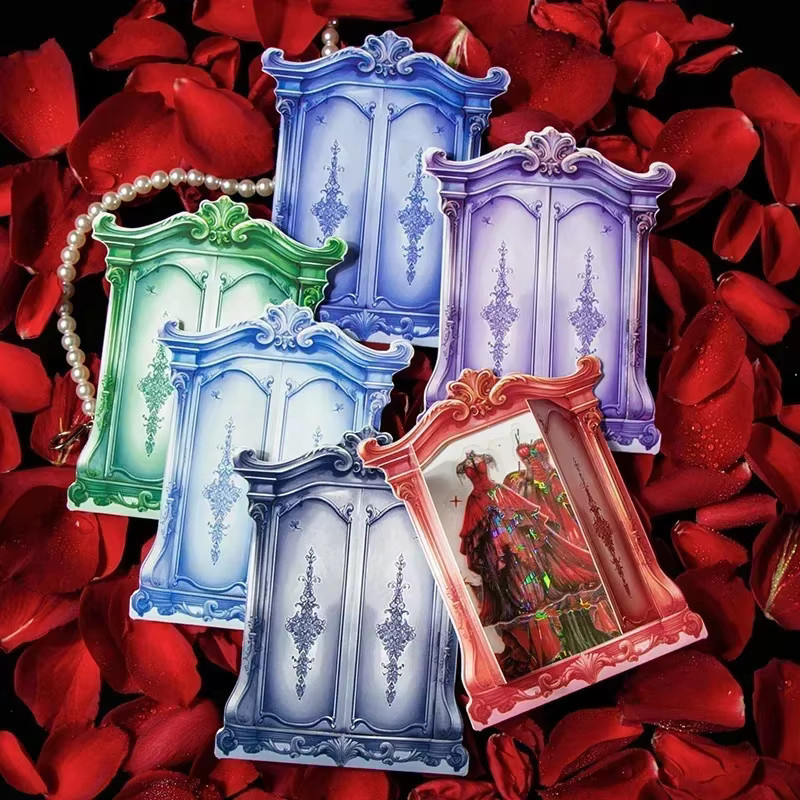 10 Stück Dekorative Kleider-Taschen Aufkleber für Sammelalben in Weiß, B: 18,0 cm, H: 11,5 cm - Bild 1