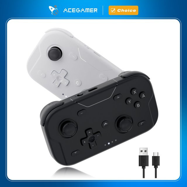 AceGamer Pocket Game Controller Tragbares Bluetooth-Gamepad mit Hall-Joysticks in Schwarz für Nintendo Switch, Android, iOS, PC und Steamdeck - Bild 1