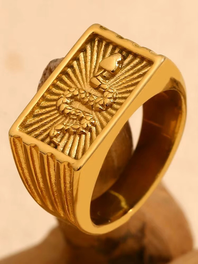 E.B.belle Ringe Edelstahl, Gold, Zirkonia, Unisex - Bild 4