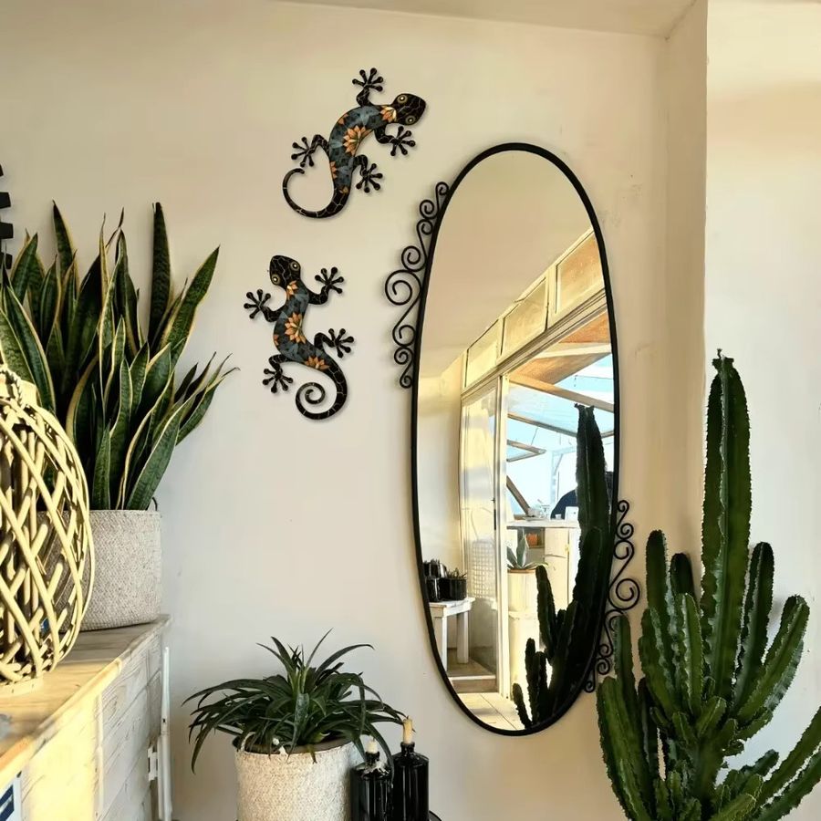 CIFBUY Gecko-Wandornamente aus Metall im 2er-Set für die Innen- und Außendekoration von Garten, Terrasse und Zaun - Bild 5