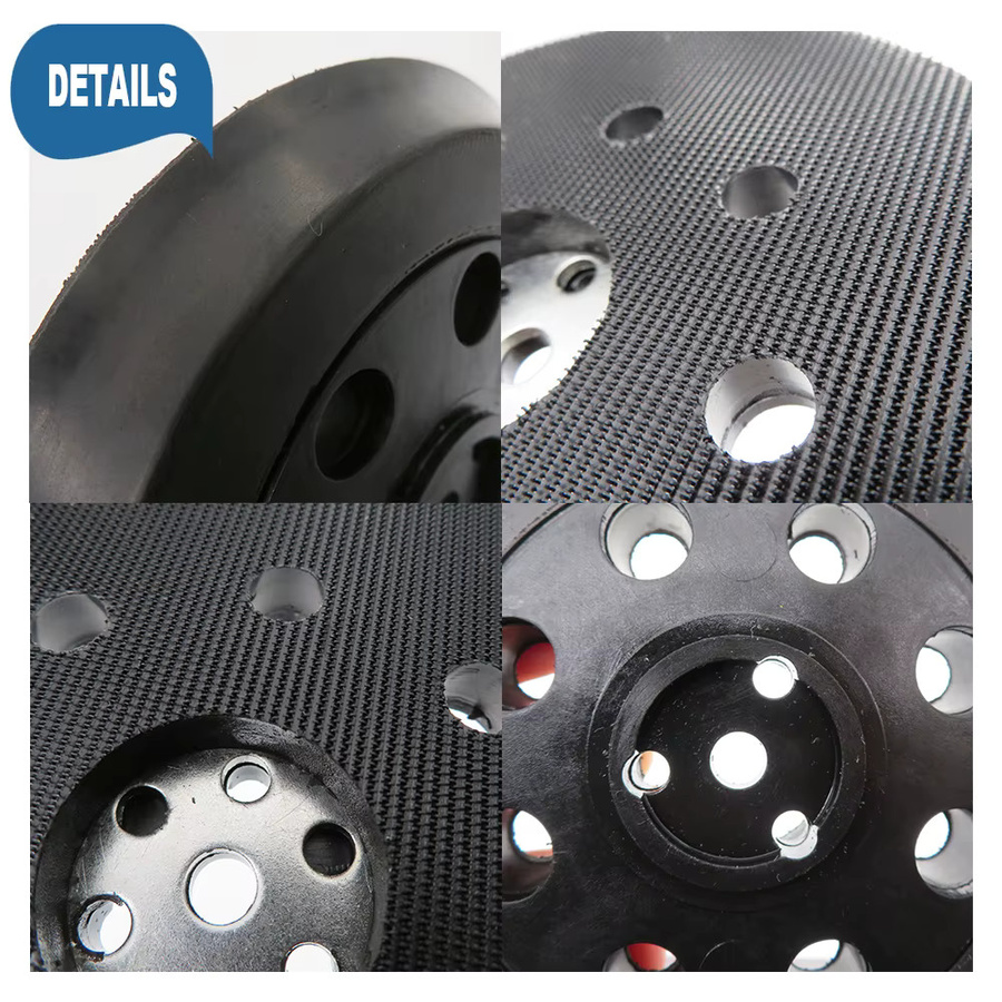 VIBRATITE 5 Zoll 9-Loch-Schleifpad mit 3 Schraubenloch-Trägerplatte, 125 mm Klettverschluss Ersatz für PEX12 A und PEX 125 - Bild 3