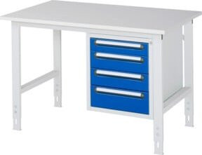 Rau Arbeitstisch Tom KM07 höhenverstellbar in Grau oder Weiß, B/T/H: 125 x 80 x 76-108 cm - Bild 1