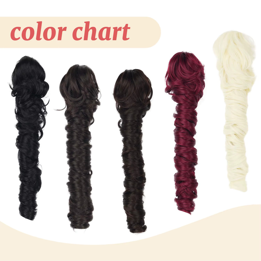 JIAMEISI Synthetische Pferdeschwanz-Extensions, 16 Zoll, Lockig, Damen - Bild 5