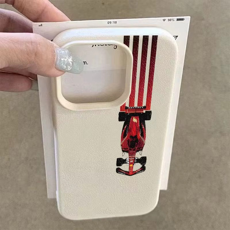 Rote Handyhülle mit Racing-Muster für iPhone 17AIR 16E 15 Pro 14 Pro Max 13 12 11 XS XR XS Max 8Plus Cover - Bild 2