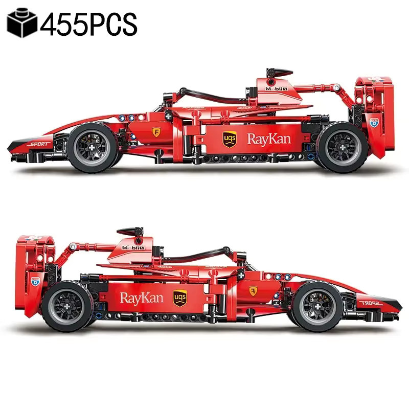 FUNXINEE F1 Racing Auto Bausteine Set, Rotes MOC Modell Kit DIY Montage Ziegel, Kreatives Pädagogisches Spielzeug für Kinder - Bild 7