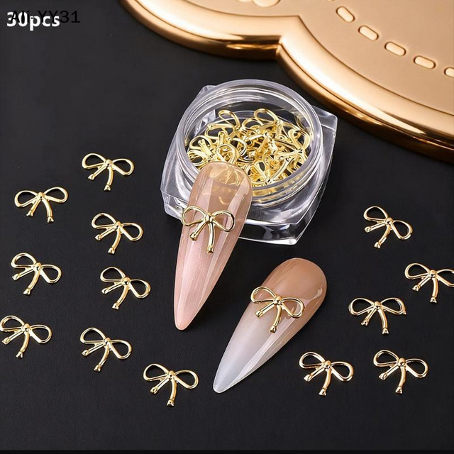 KuZHEN Nagelkunst-Charms Metallisch, Gold-Silber, 30 Stück - Bild 1