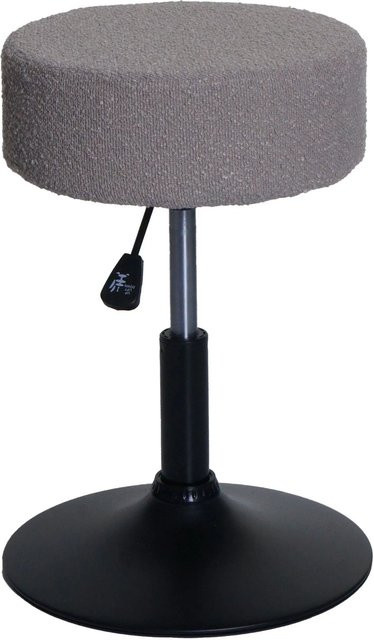 PROREGAL Hocker höhenverstellbar und drehbar aus Bouclé in Beige, Durchmesser: 37 cm, Sitzhöhe: 45-57 cm - Bild 1