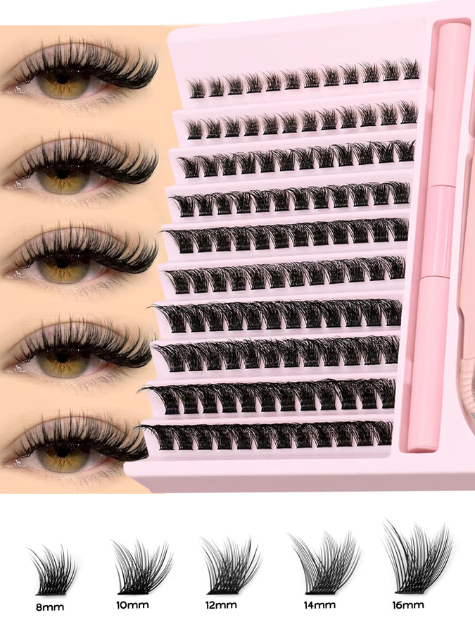 GROINNEYA Wimperncluster-Set, Einzelwimpern, 10–18 mm - Bild 2