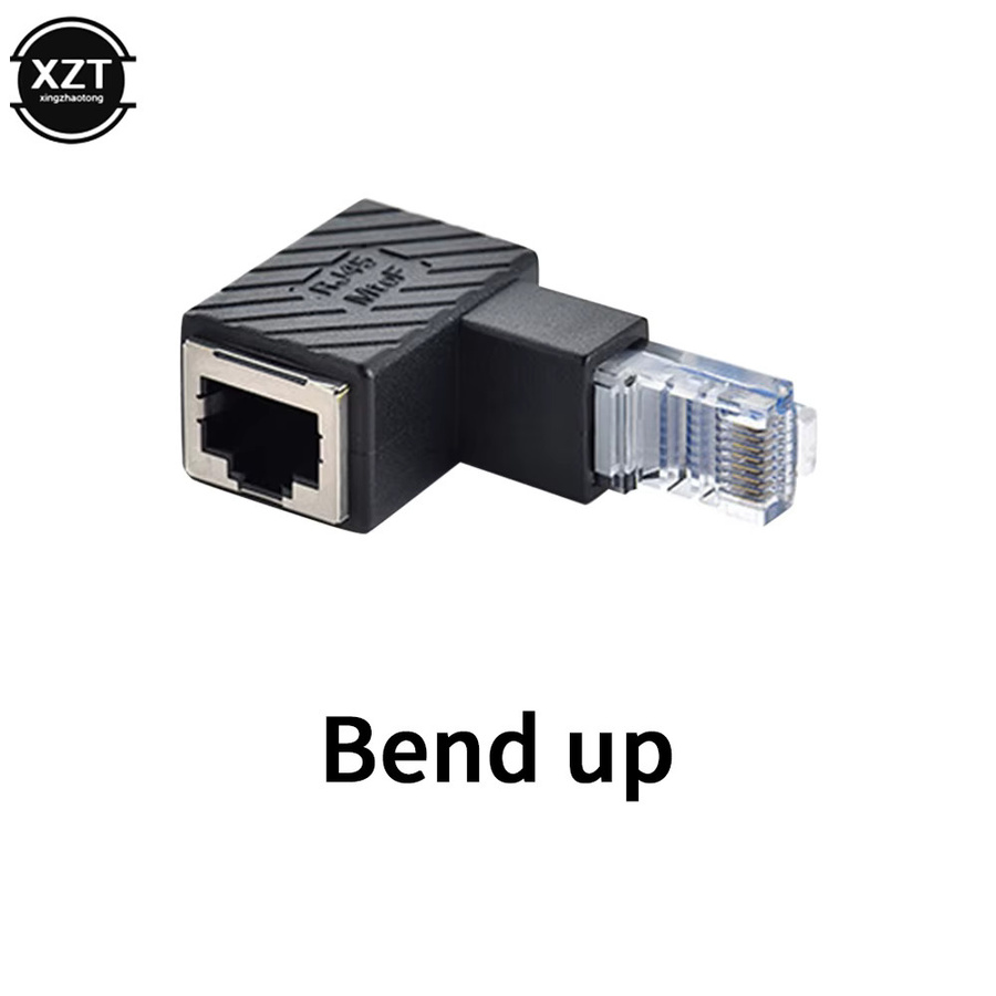 WYMECT RJ45-Verlängerungsadapter 90-Grad-Konverter für Cat5 und Cat6 Ethernet LAN in Schwarz - Bild 2