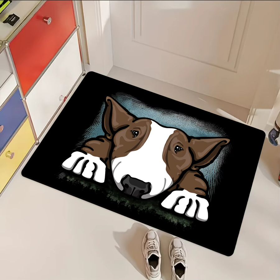 VIKAMA Cartoon-Bullterrier Hundeteppich rutschfest und schmutzabweisend, Mehrfarbig, B/T: 60 x 40 cm - Bild 3