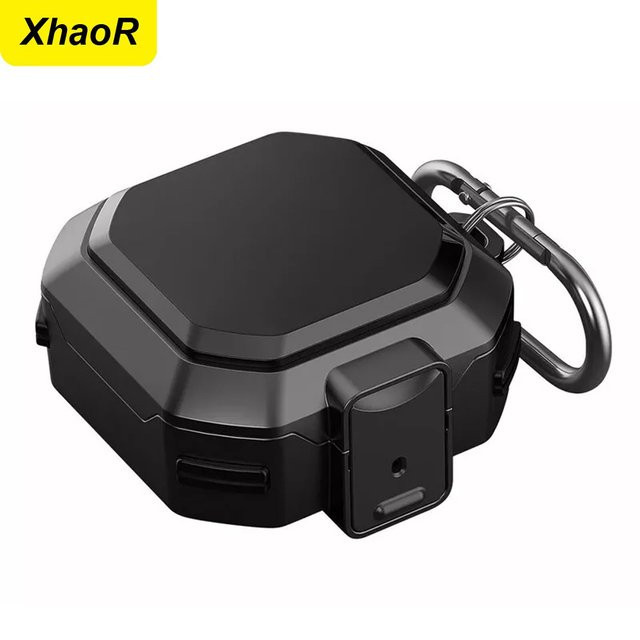 Schutzhülle für Samsung Galaxy Buds 4 und Buds 4 Pro mit Schlüsselanhänger in Schwarz und Gelb - Bild 1